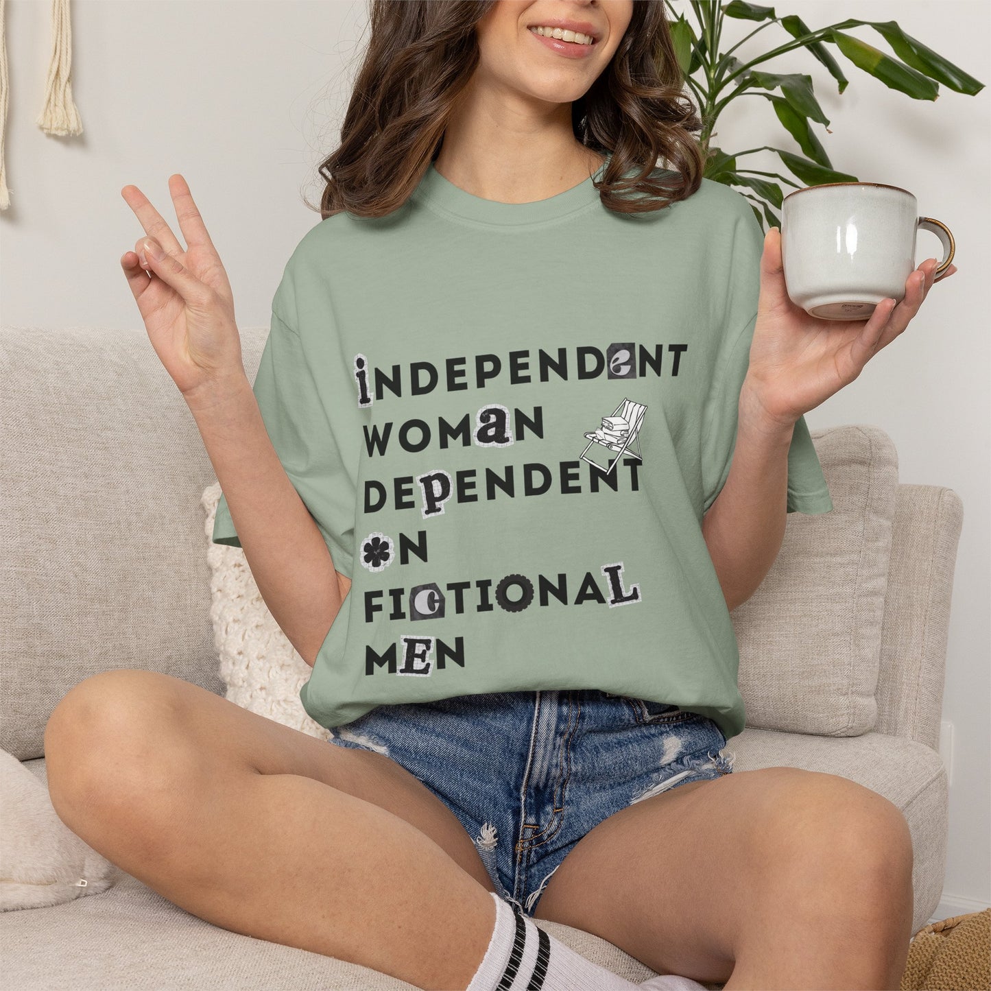 Independent Woman Dependent on Fictional Men T-Shirt - Bay