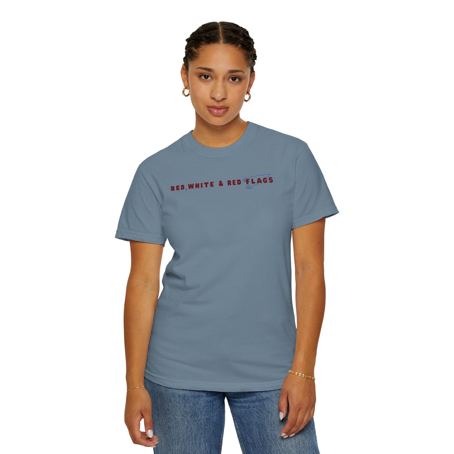 Red, White & Red Flags T-Shirt - Blue Ice