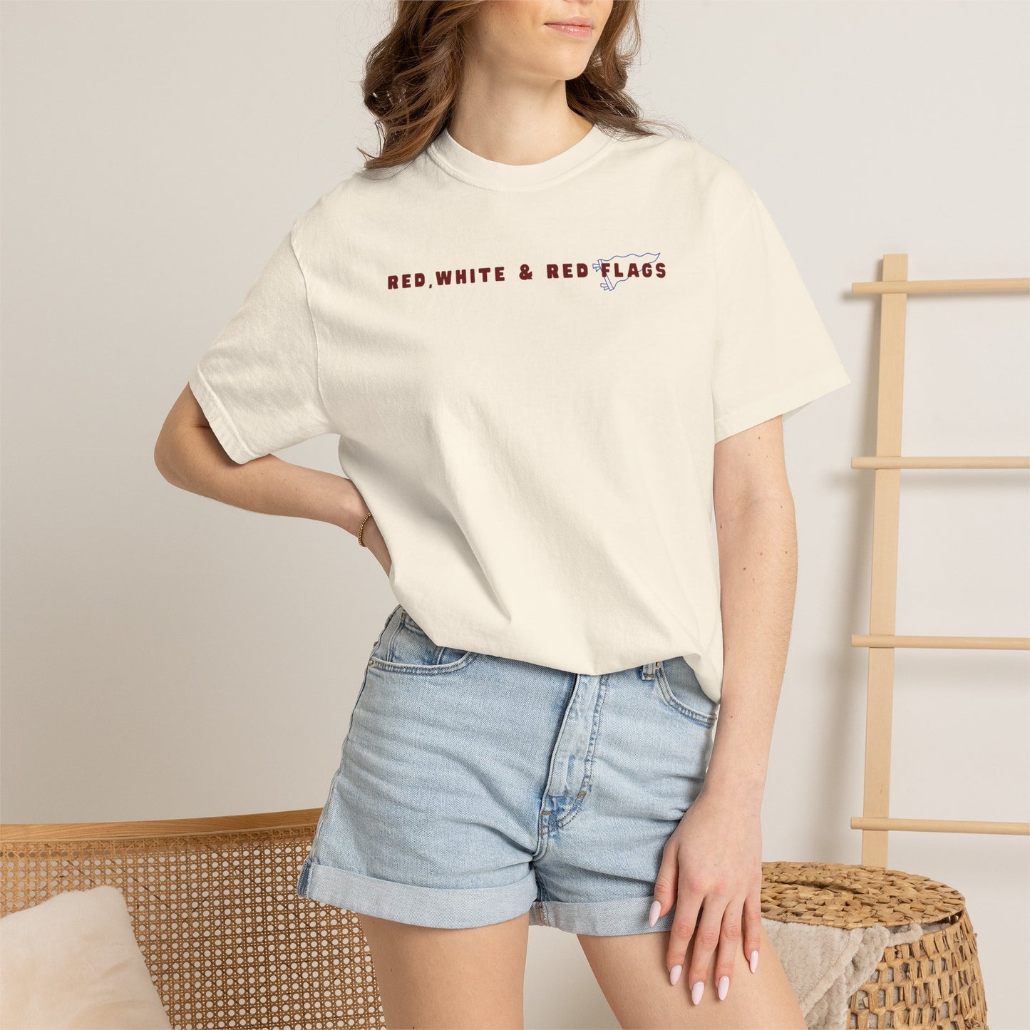 Red, White & Red Flags T-Shirt - Ivory