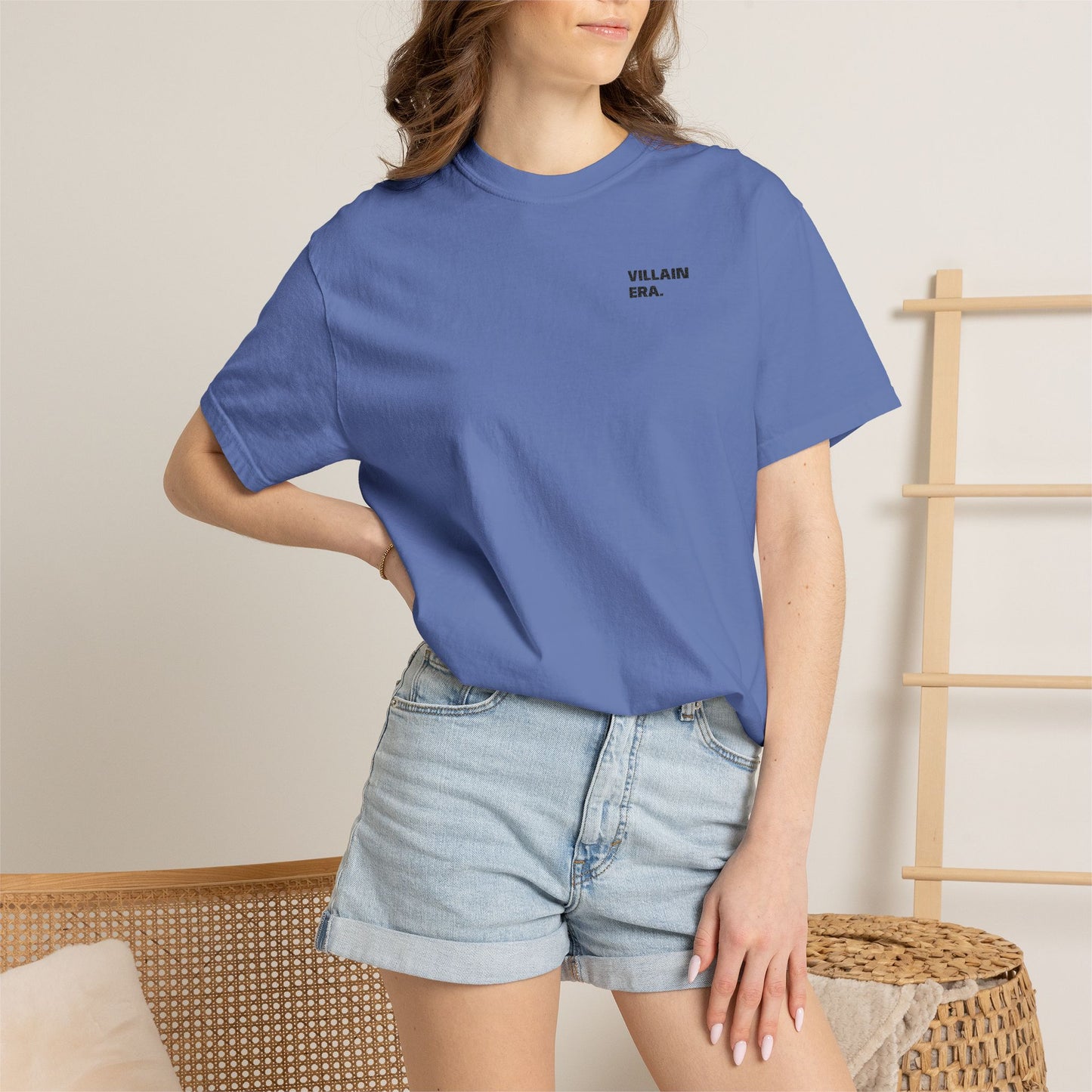 Villain Era Embroidered Tee - Blue