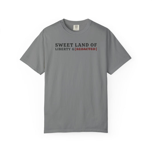 Sweet Land of Liberty & [REDACTED] Tee - Grey
