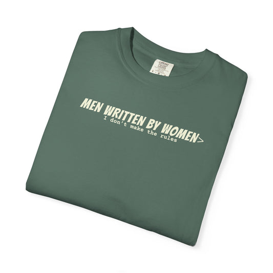 Men Written By Women T-shirt - Blue Spruse